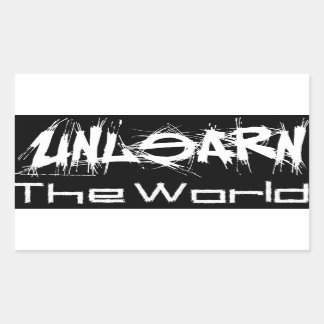 UnLearn De Wereld Zwarte Sticker