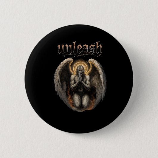 Unleash Fallen Angel Ronde Button 5,7 Cm (Voorkant)