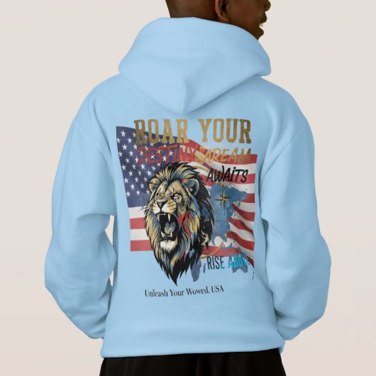 Unleash Your Roar – USA Lion Hoodie (Dos)