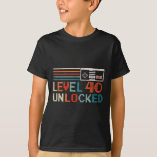 Unlocked Level 40 Birthday Boy Video Game Controll T-shirt