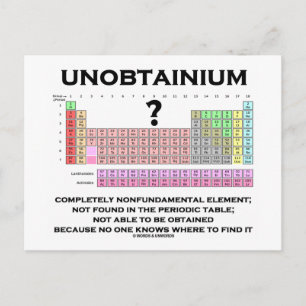 Unobtainium volledig niet-fundamenteel element briefkaart