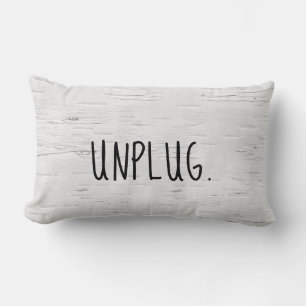 UNPLUG on Birch Wood Kussen