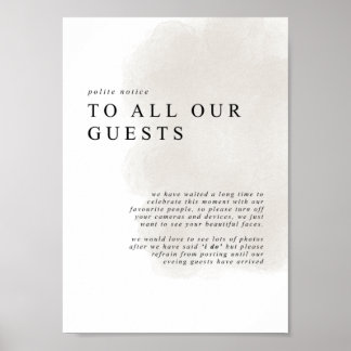 Unplugged ceremonie, geen telefoonbord poster