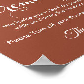 Unplugged Ceremony Brown White Wedding Poster (Hoek)