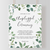 Unplugged Ceremony Calligraphy Script Foliage Sign Poster