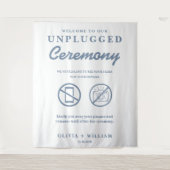 Unplugged Ceremony Wedding Dusty Blue Achtergrond Wandkleed (Voorkant)