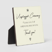 Unplugged Wedding Ceremony Fancy Calligraphy Plaqu Fotoplaat (Voorkant)
