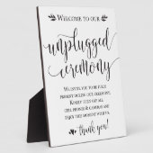 Unplugged Wedding Ceremony Sign Plaque 8x10 Fotoplaat (Zijkant)