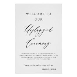 Unplugged Wedding Ceremony Sign | Please Turn Off  Perfect Poster