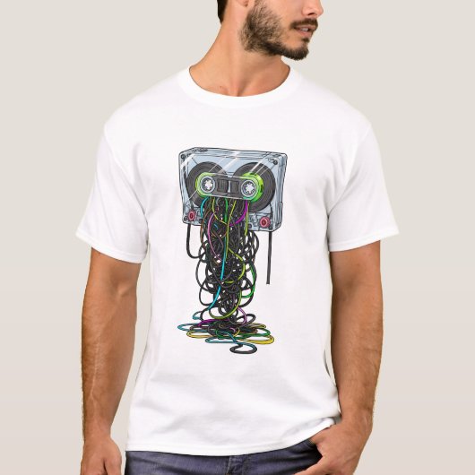 Unraveled Retro Cassette Explosion T-shirt (Voorkant)