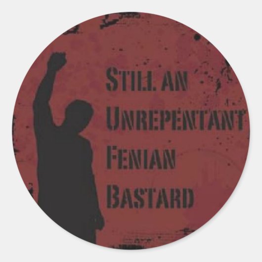Unrepentant Fenian Bastard Ronde Sticker (Voorkant)