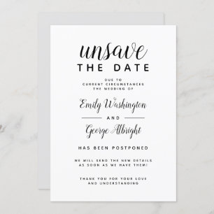 Unsave the Date Formal New Date Notice Kaart