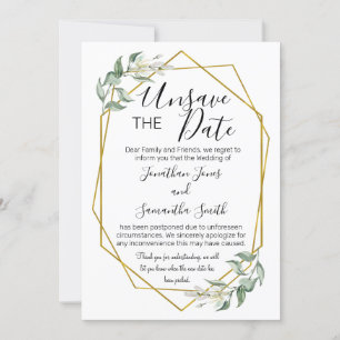 Unsave the date of datumbruiloft change greenergy  kaart