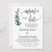 Unsave the date of datumbruiloft change greenery i kaart (Voorkant)