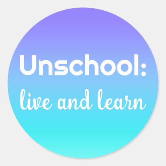 Unschool Live and Learn Turquoise Purple Stickers (Devant)