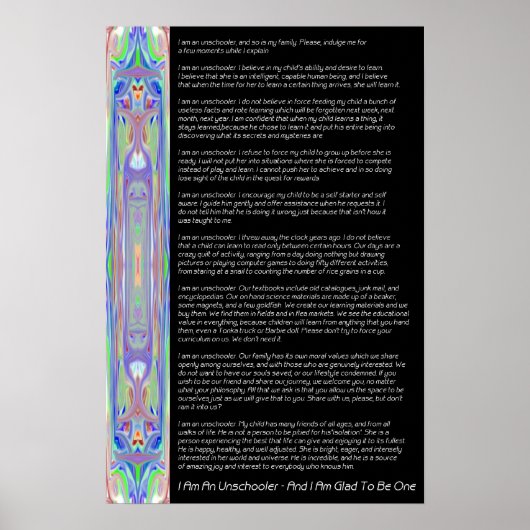 Unschoolse Credo Poster (Voorkant)