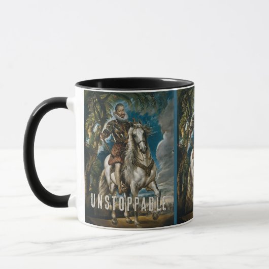 Unstoppable Rubens Horse Mug – Custom Name (Gauche)