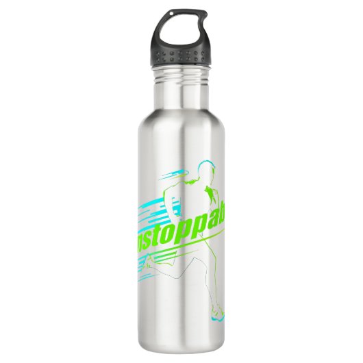"Unstoppable" Runner Stainless Steel Water Bottle Waterfles (Voorkant)