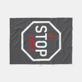 Unstoppable Stop Sign Motivation Strength Clever Fleece Deken (Voorkant (Horizontaal))
