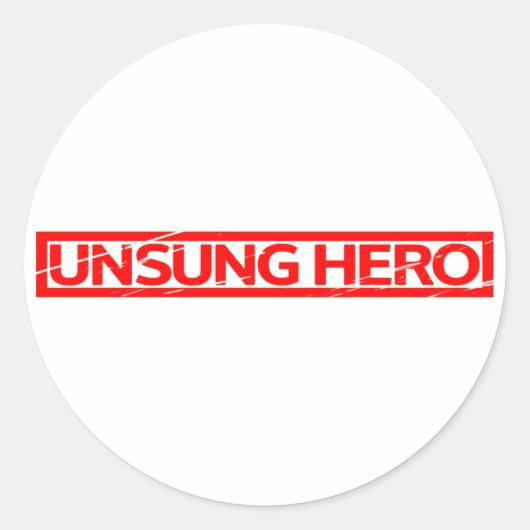 Unsung Hero Stamp Ronde Sticker (Voorkant)