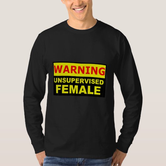 Unsupervised female WARNING T-shirt (Voorkant)