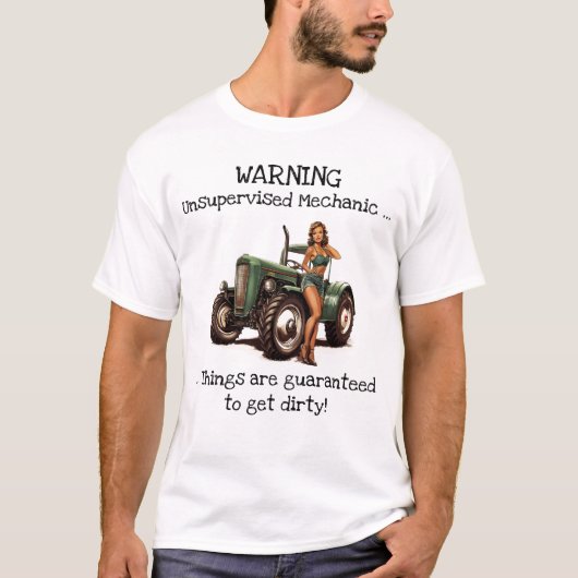 Unsupervised Mechanic T-shirt voor mannen (Voorkant)