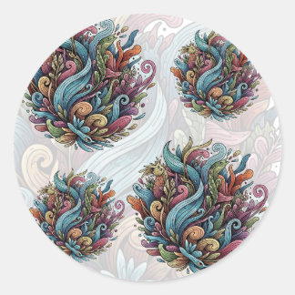 Untamed Bloom: Biologische energie Ronde Sticker