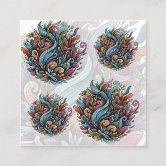 Untamed Bloom: Biologische energie Vierkante Visitekaartje