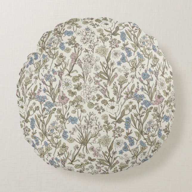 Untamed Petals Rond Kussen (Voorkant)