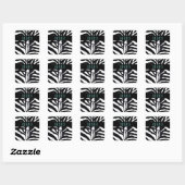 Untamed Typography Zebra Print Vierkante Sticker (Vel)