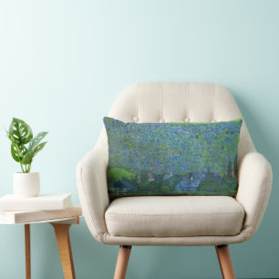 Unterach am Attersee door Klimt, Vintage Art Nouve Kussen