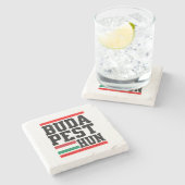 Untersetzer aus Marmor mit Koordinaten Retro-Style Stenen Onderzetter (Zijkant)