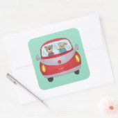 Unterwegs  vierkante sticker (Envelop)