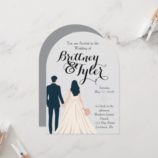 Until Forever-Brittney Wedding Invitation (Devant/Arrière en situation)