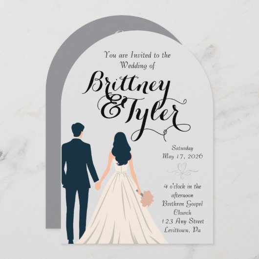 Until Forever-Brittney Wedding Invitation (Devant / Derrière)