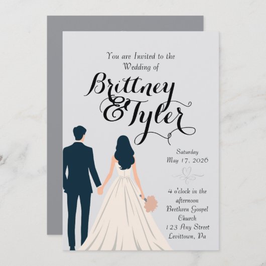 Until Forever-Brittney Wedding Invitation (Devant / Derrière)