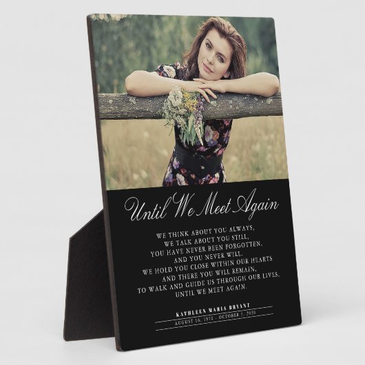 Until We Meet Again Funeral Photo Plaque (Côté)