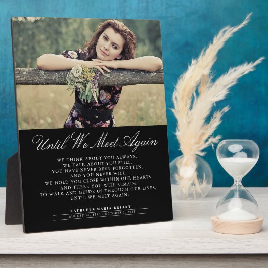 Until We Meet Again Funeral Photo Plaque (Côté)