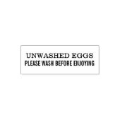 Unwashed Eggs Please Wash Before Enjoying Chicken  Zelfinktende Stempel (Design)