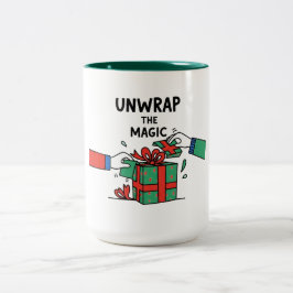 Unwrap the Magic Christmas Gift Tweekleurige Koffiemok