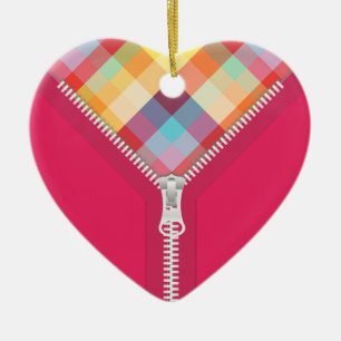 Unzipped Heart of Colors ornament