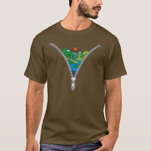 Unzipping Nature - T-shirt Unisex minimaliste (Devant)
