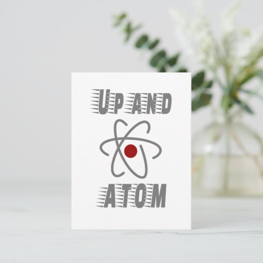 Up and ATOM, Science Humor Pun Funny Briefkaart (Staand voorkant)