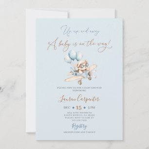 Up and Away Baby shower uitnodiging