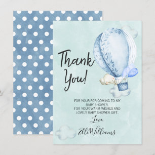 Up and Away Elephant Baby shower Dank je wel kaart