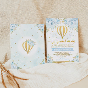 Up and Away Hete Luchtballon Boy Baby shower Kaart