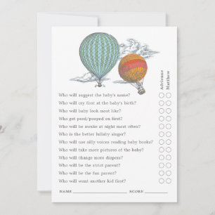 Up and Away  Hot Air Balloon Parent Quiz Kaart
