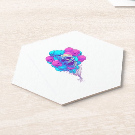 Up and Bone � Funny Floating Skull Kartonnen Onderzetters (Schuin)