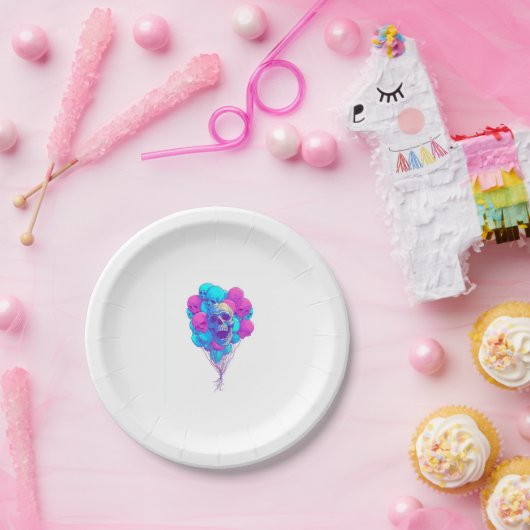 Up and Bone � Funny Floating Skull Papieren Bordje (Feest)