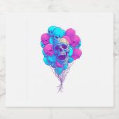 Up and Bone � Funny Floating Skull Sparkling Wijnetiket (Enkel label)